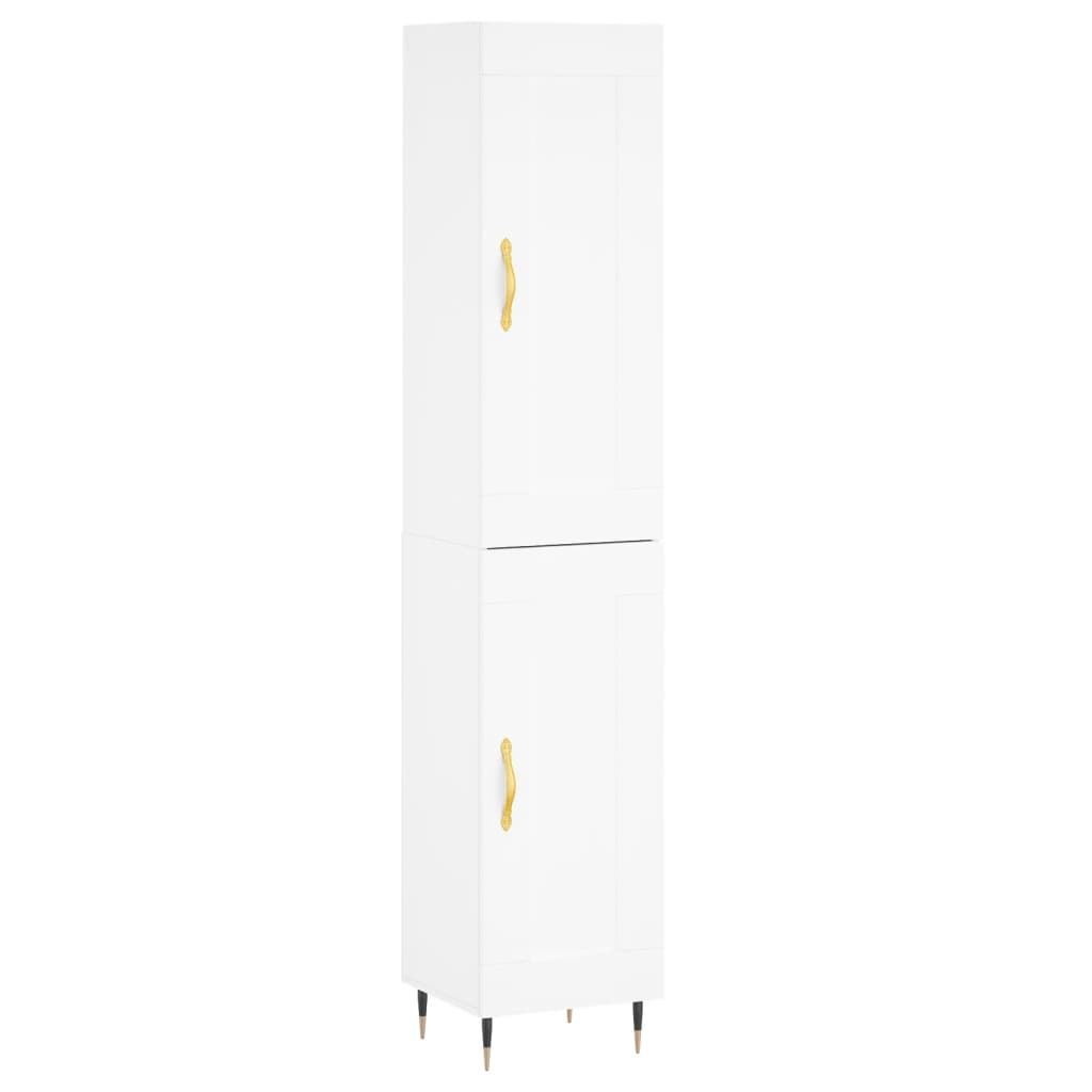 Visoka komoda bijeli 34,5x34x180 cm od konstruiranog drva