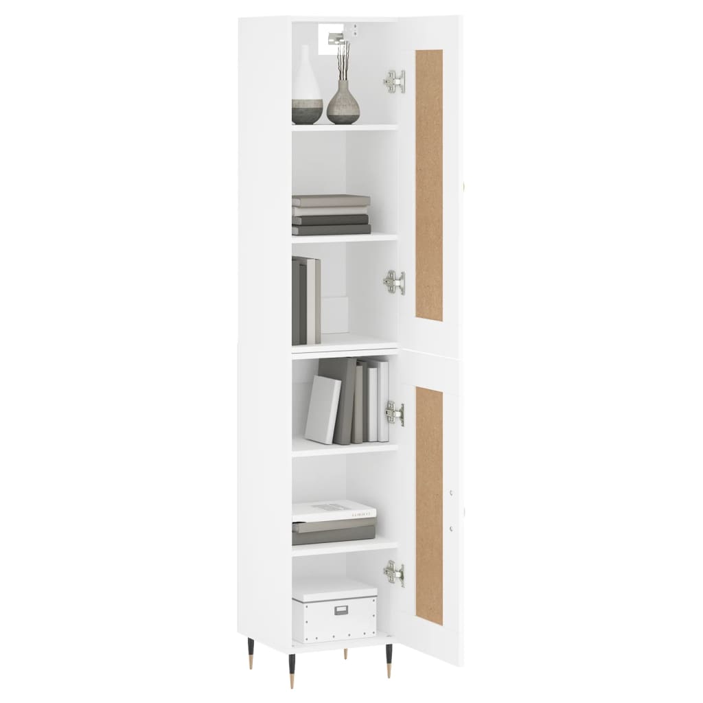 Visoka komoda bijeli 34,5x34x180 cm od konstruiranog drva