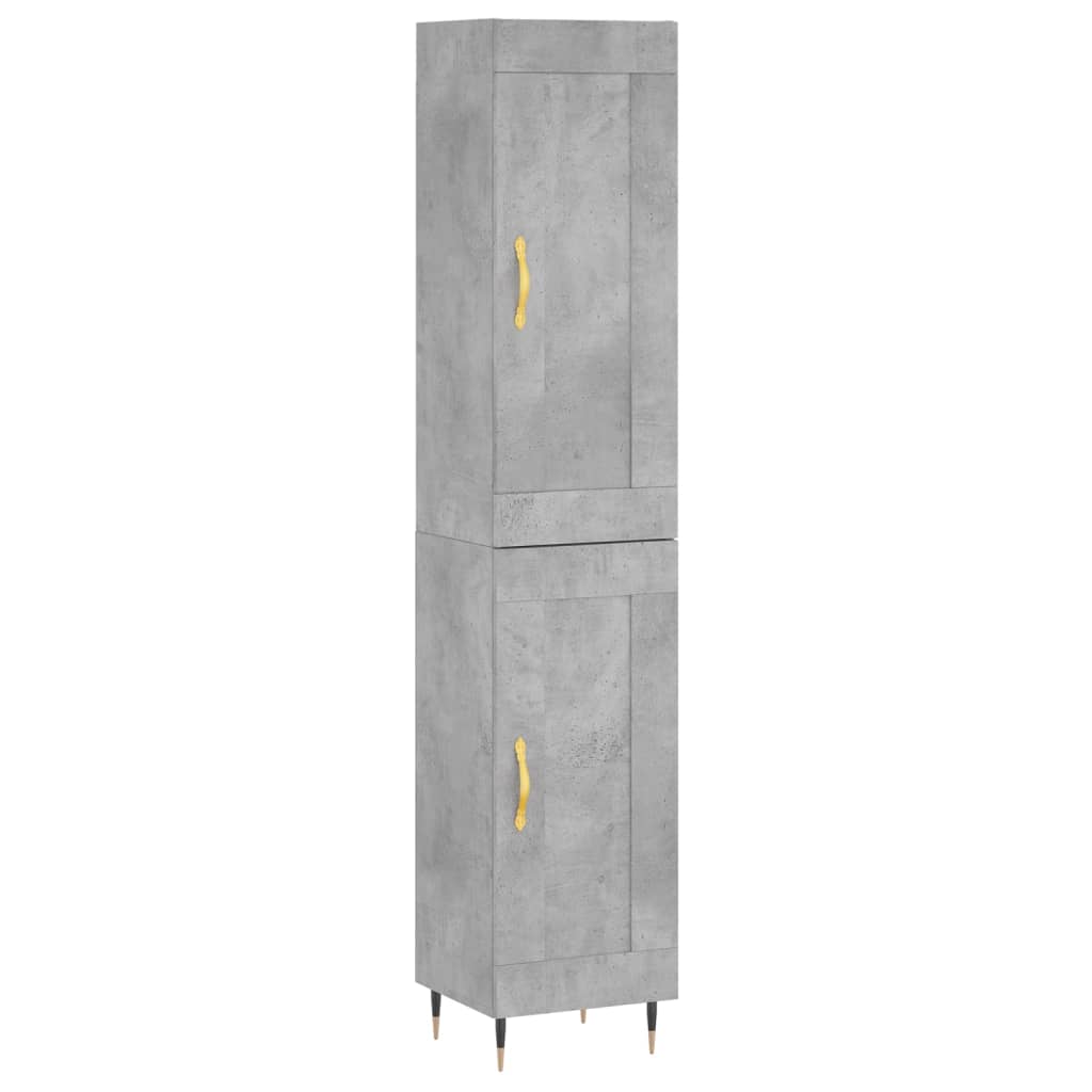 Visoka komoda siva betona 34,5x34x180 cm od konstruiranog drva