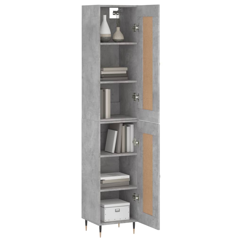 Visoka komoda siva betona 34,5x34x180 cm od konstruiranog drva