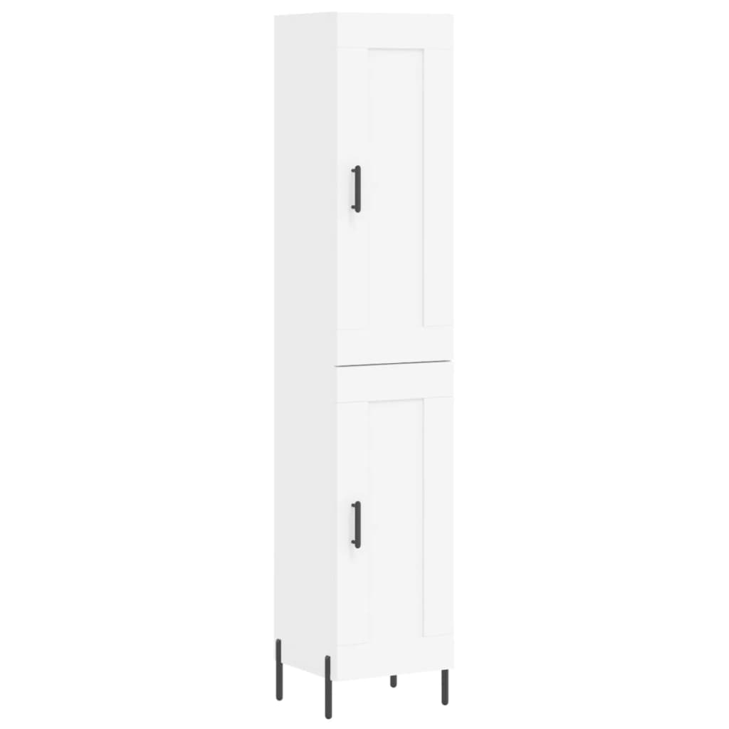 Visoka komoda bijeli 34,5x34x180 cm od konstruiranog drva