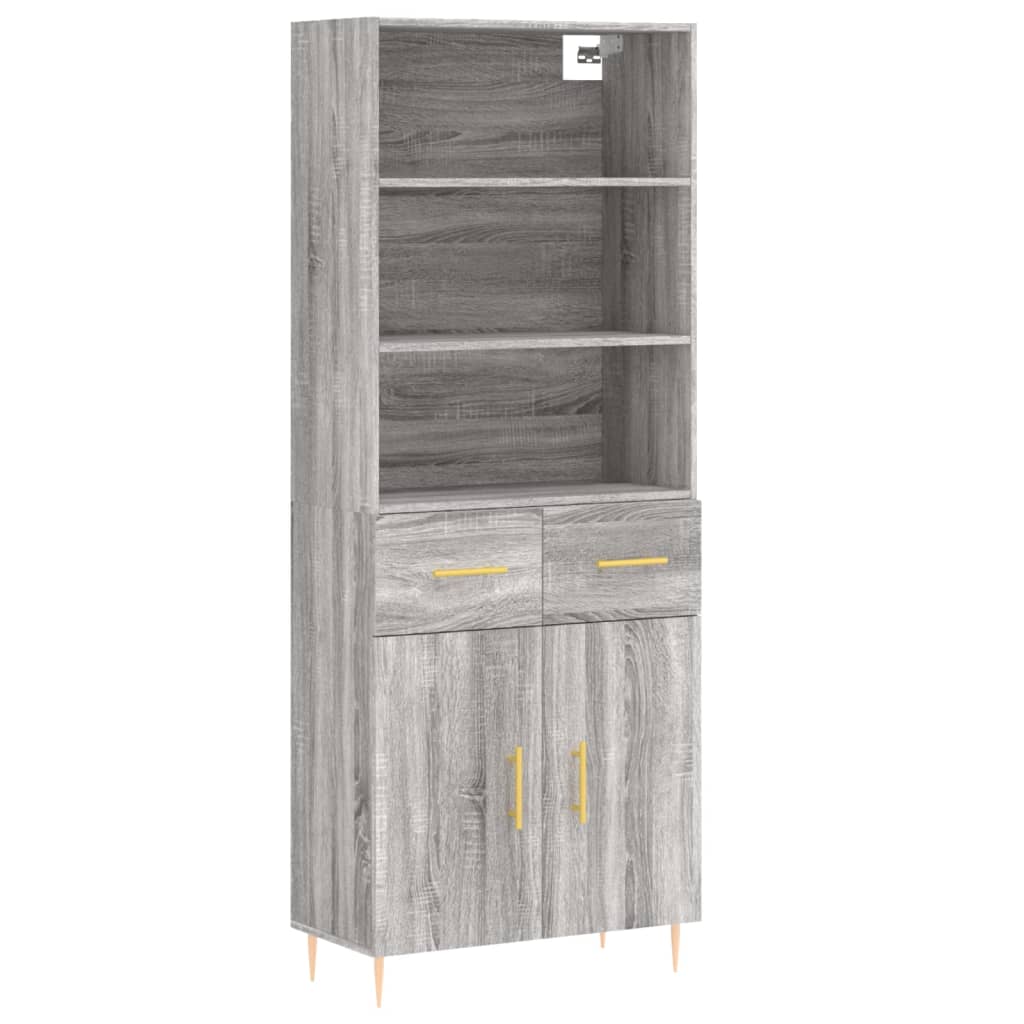 Visoka komoda siva sonome 69,5x34x180 cm od konstruiranog drva