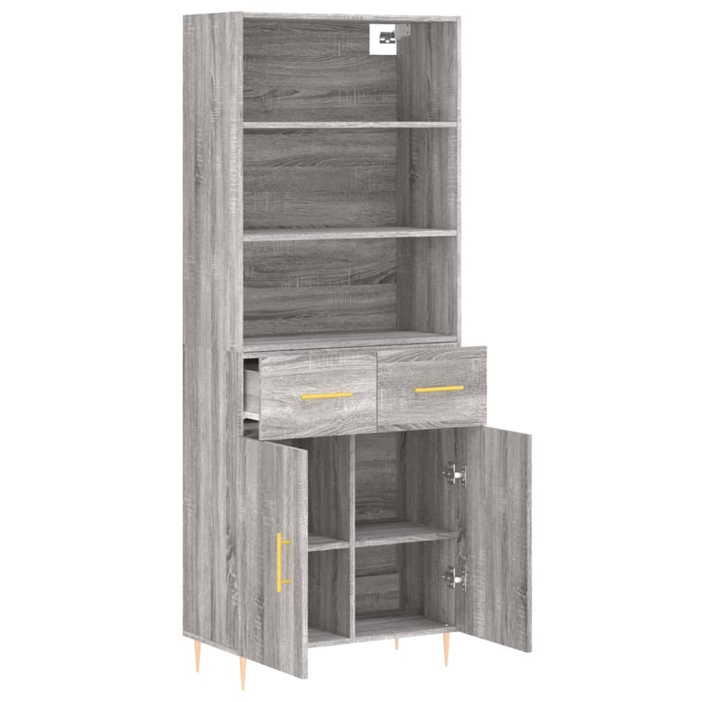 Visoka komoda siva sonome 69,5x34x180 cm od konstruiranog drva