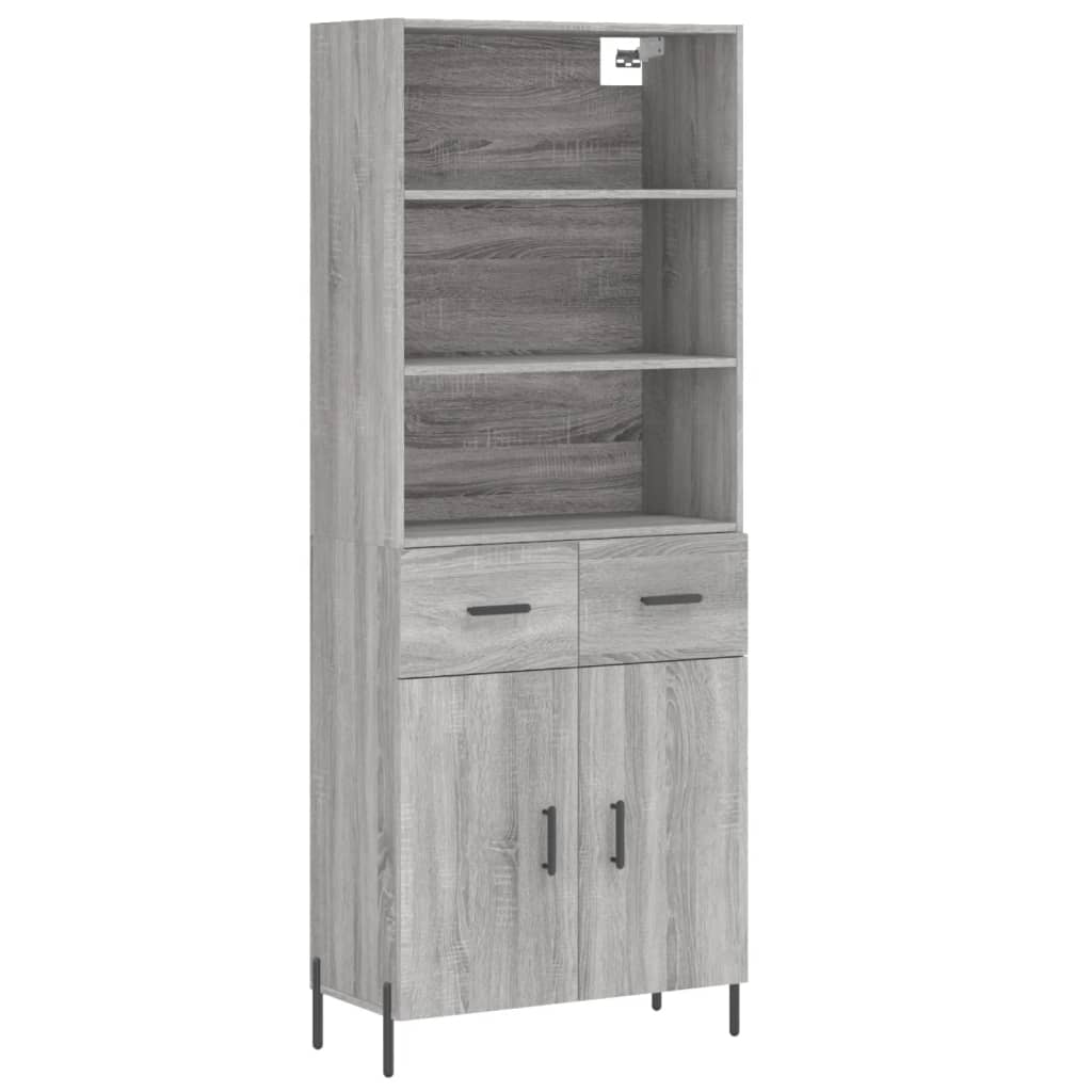 Visoka komoda siva sonome 69,5x34x180 cm od konstruiranog drva