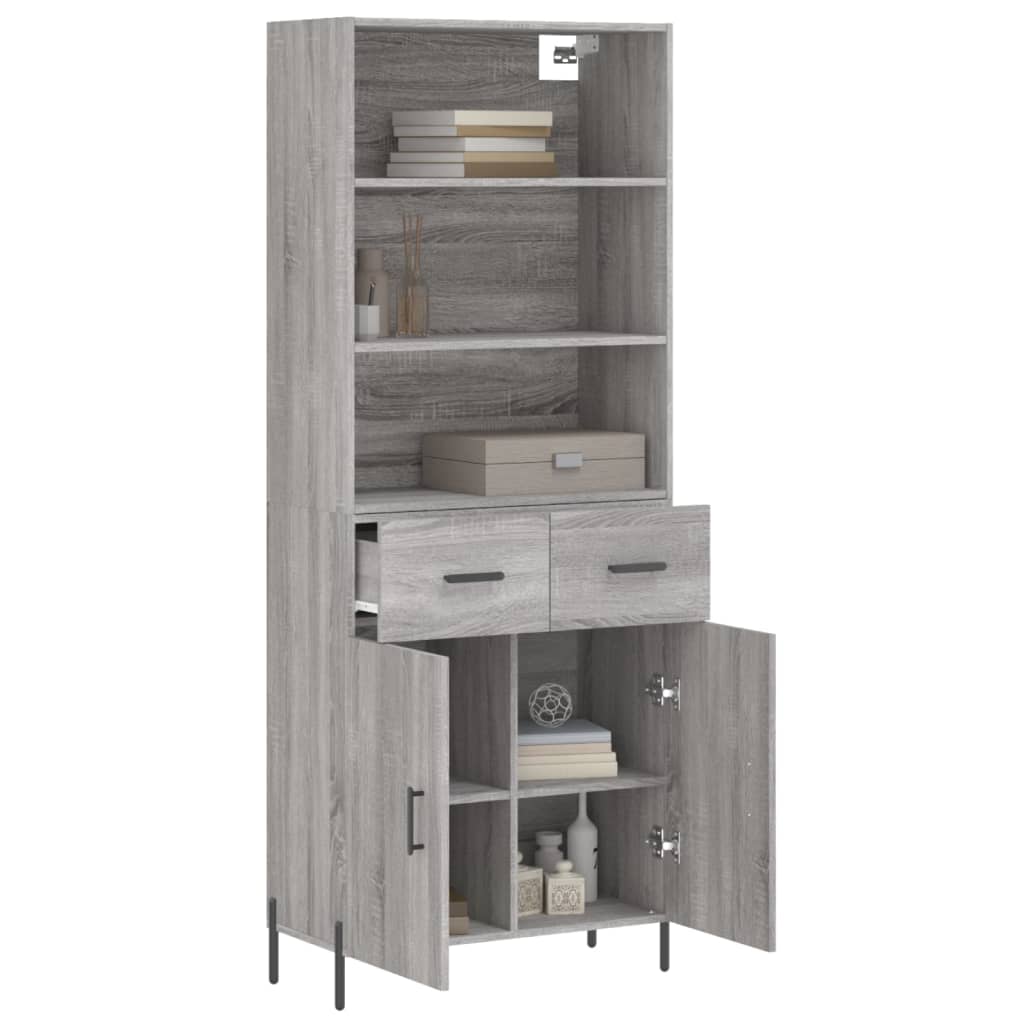 Visoka komoda siva sonome 69,5x34x180 cm od konstruiranog drva