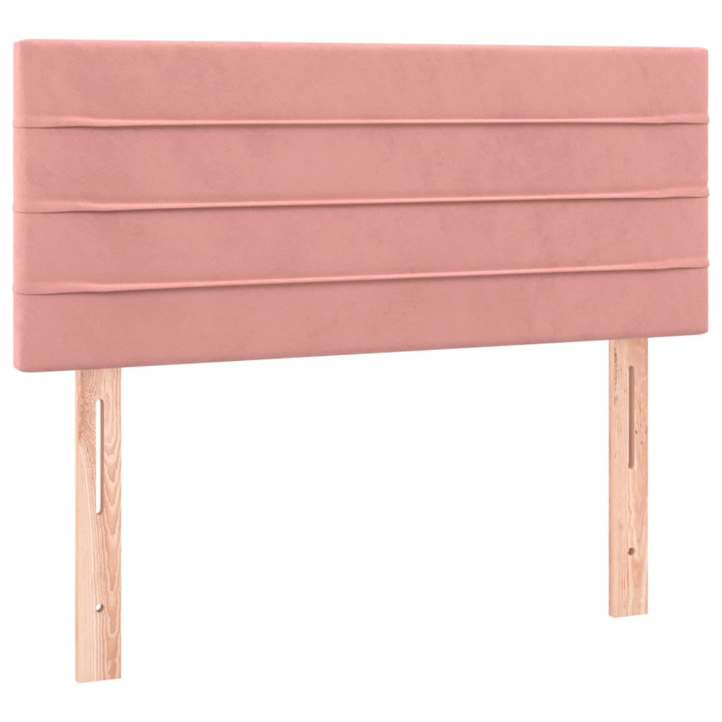 Box spring krevet s madracem ružičasti 90x200 cm baršunasti