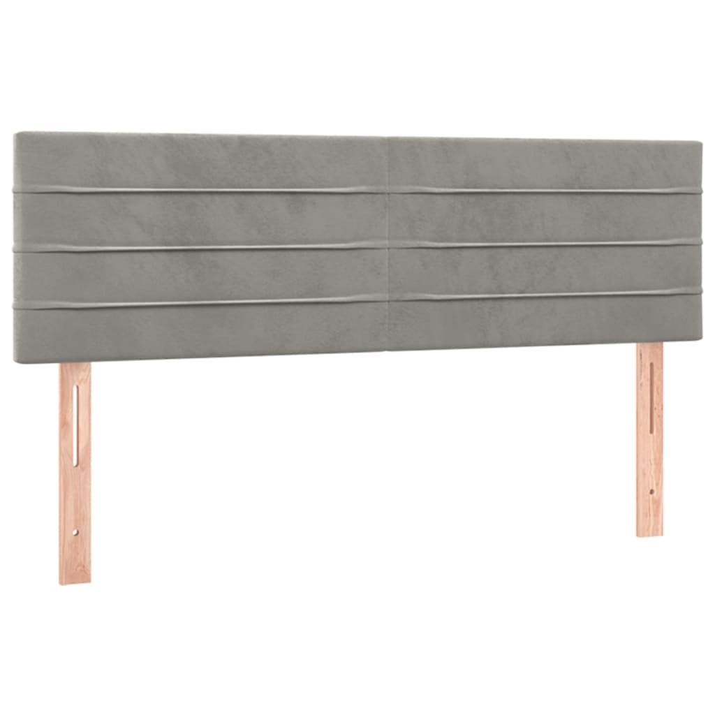 Krevet s oprugama i madracem svjetlosivi 140x190 cm baršunasti