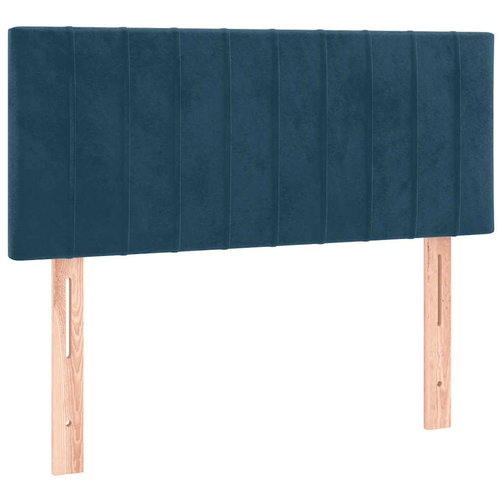 Box spring krevet s madracem tamnoplavi 90x200 cm baršunasti
