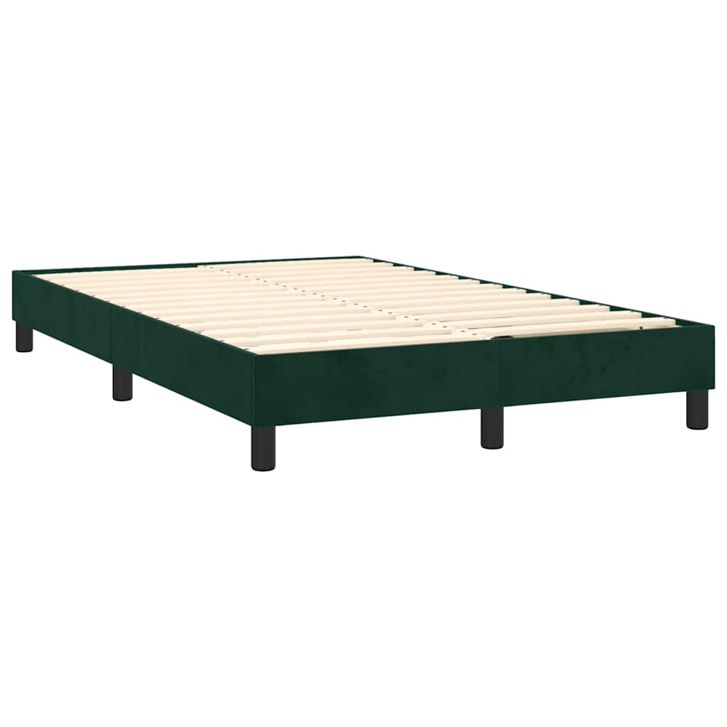 Box spring krevet s madracem tamnozeleni 120x200 cm baršunasti