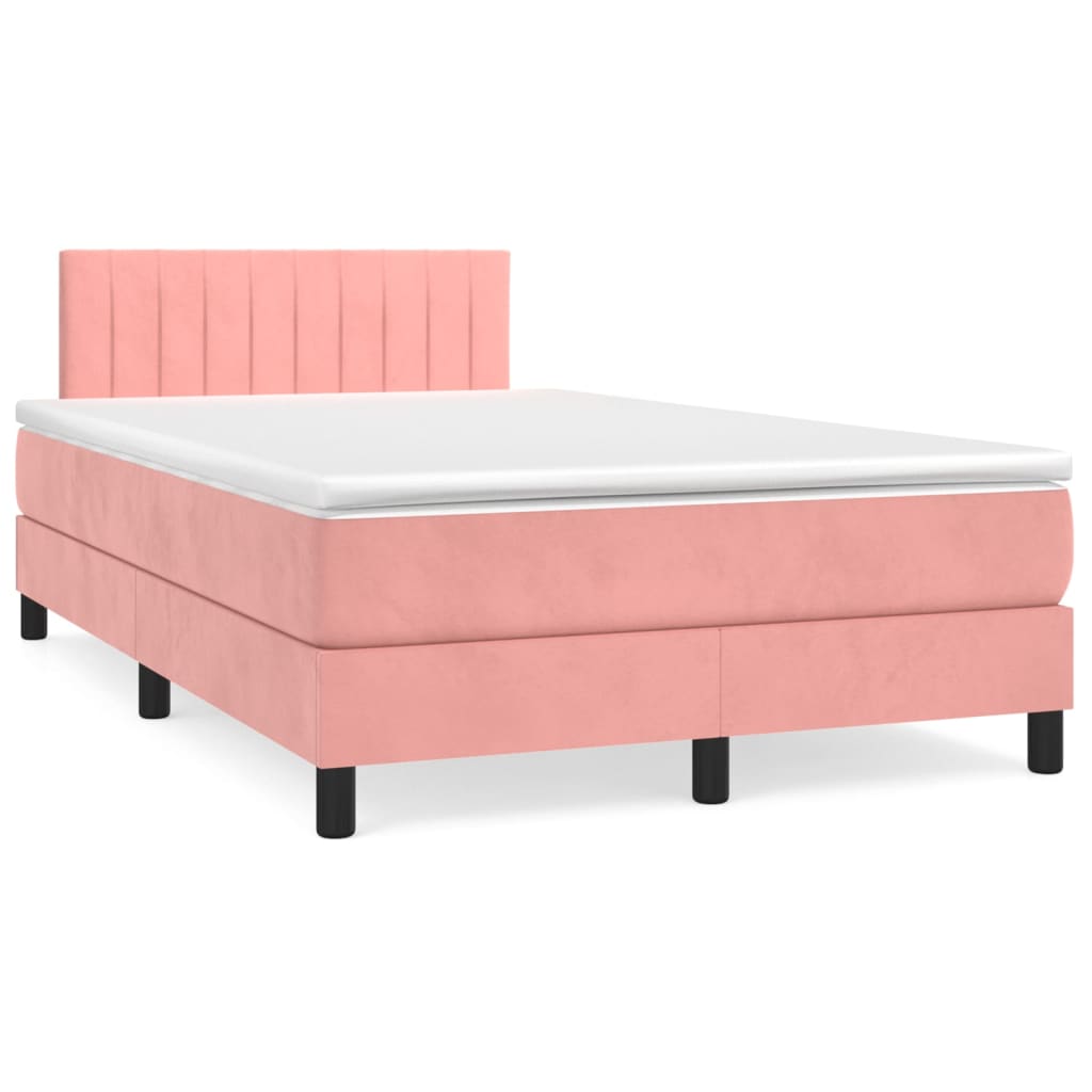 Box spring krevet s madracem ružičasti 120 x 200 cm baršunasti