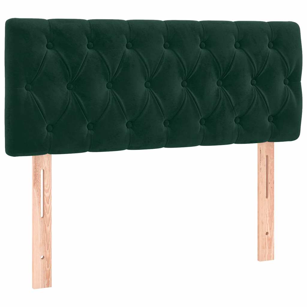 Box spring krevet s madracem tamnozeleni 90x200 cm baršunasti