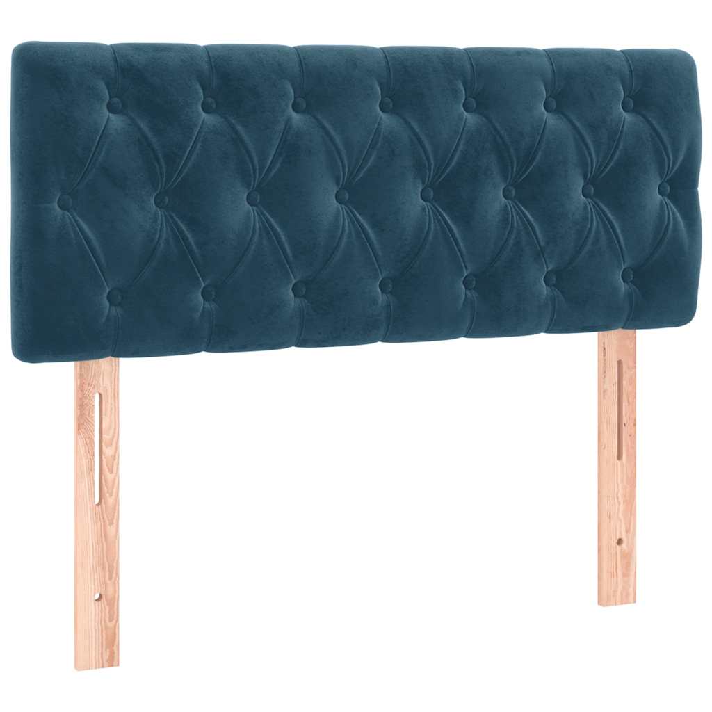 Box spring krevet s madracem tamnoplavi 90x200 cm baršunasti