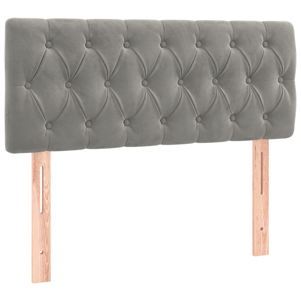 Box spring krevet s madracem svjetlosivi 100x200 cm baršunasti