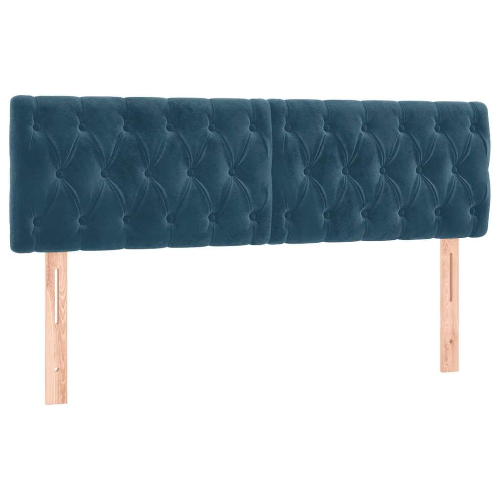 Krevet s oprugama i madracem tamnoplavi 140x200 cm baršunasti