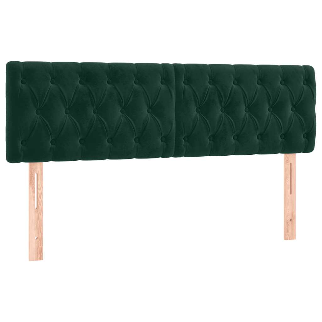 Krevet s oprugama i madracem tamnozeleni 160x200 cm baršunasti