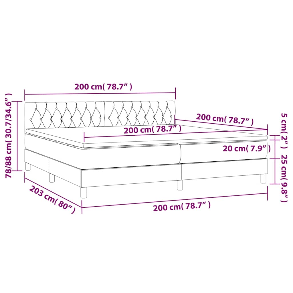 Krevet s oprugama i madracem tamnozeleni 200x200 cm baršunasti