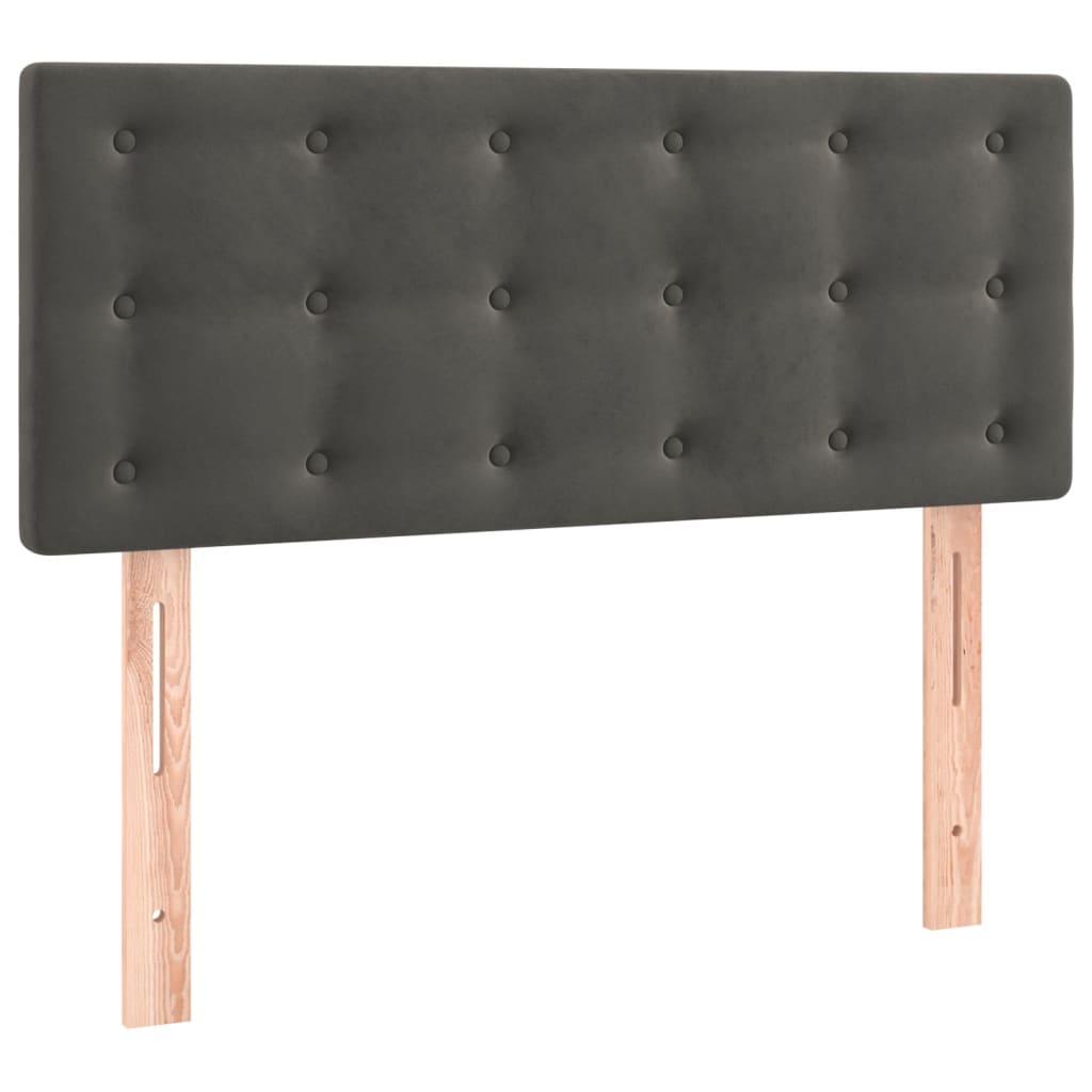Box spring krevet s madracem tamnosivi 90x190 cm baršunasti
