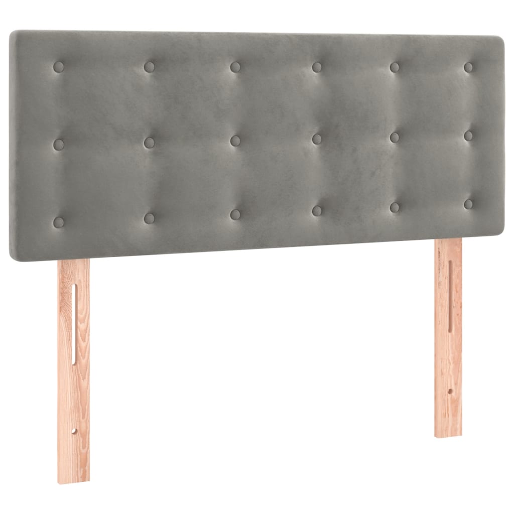 Box spring krevet s madracem svjetlosivi 90x190 cm baršunasti