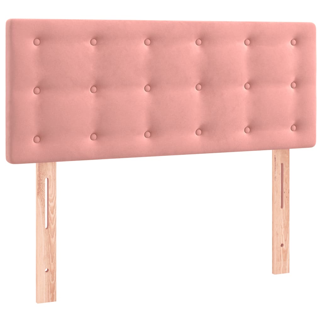 Box spring krevet s madracem ružičasti 90x200 cm baršunasti