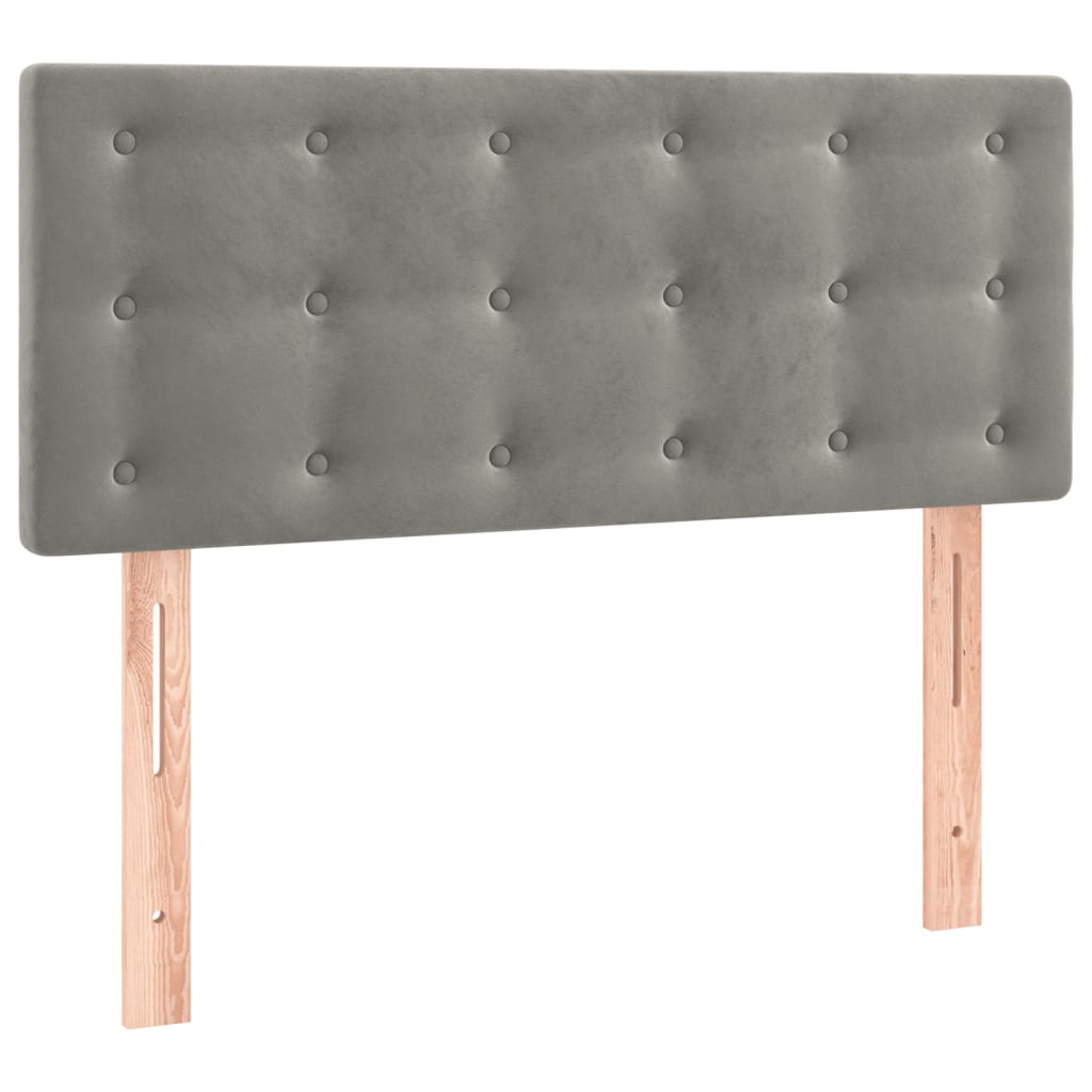 Box spring krevet s madracem svjetlosivi 100x200 cm baršunasti