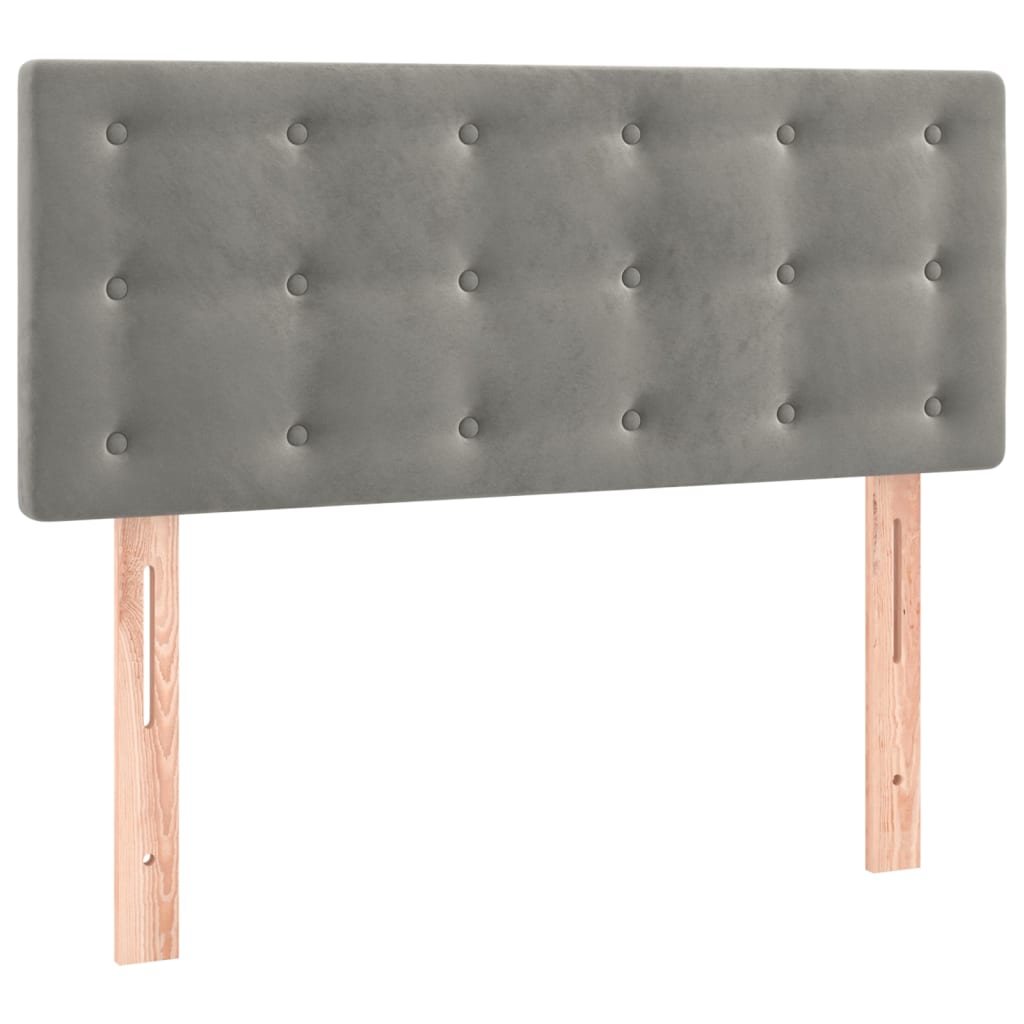Box spring krevet s madracem svjetlosivi 120x200 cm baršunasti