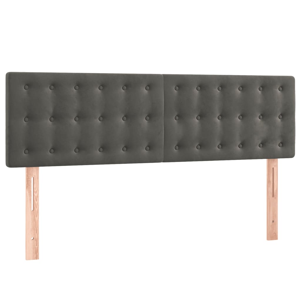 Krevet s oprugama i madracem tamnosivi 140x190 cm baršunasti