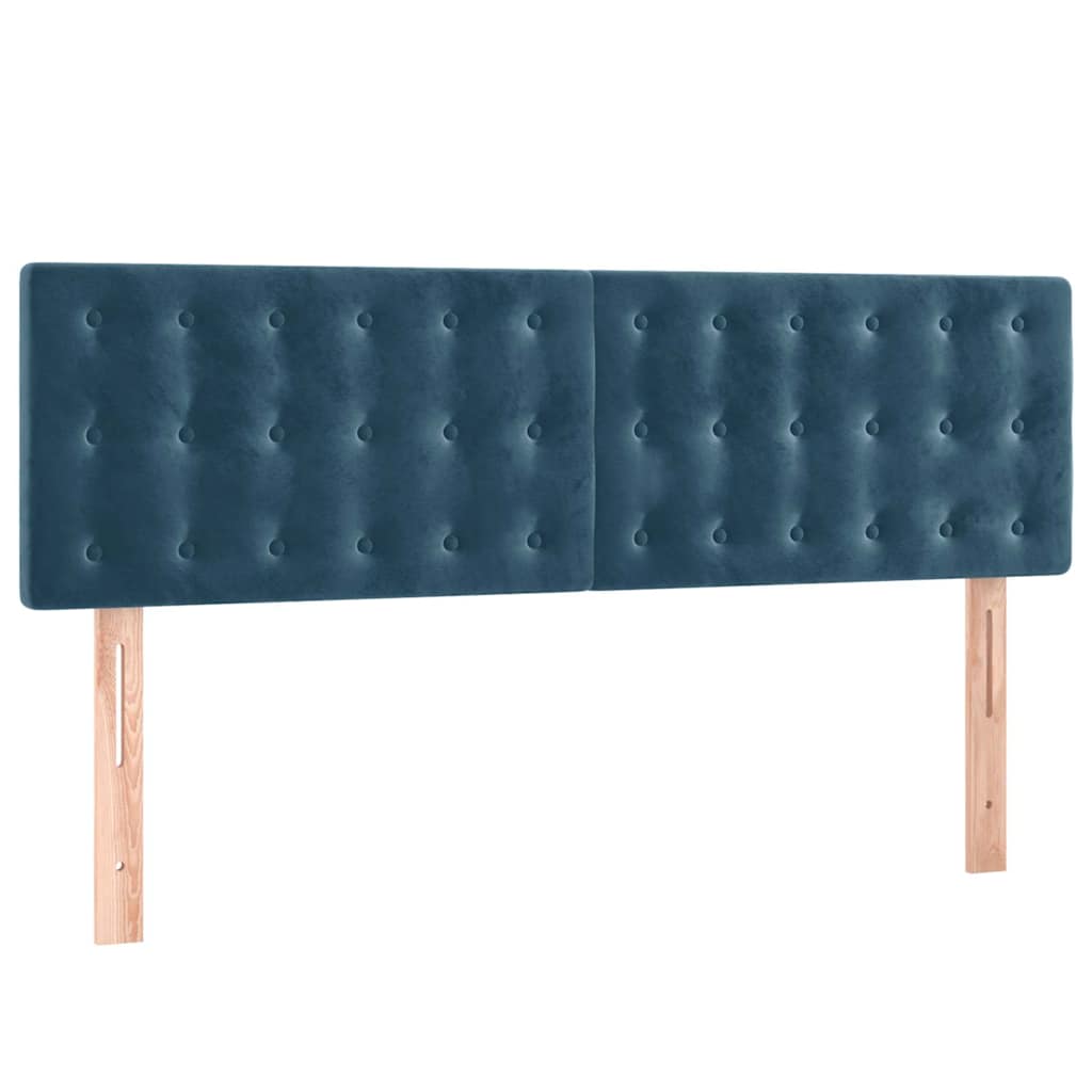 Krevet s oprugama i madracem tamnoplavi 140x190 cm baršunasti