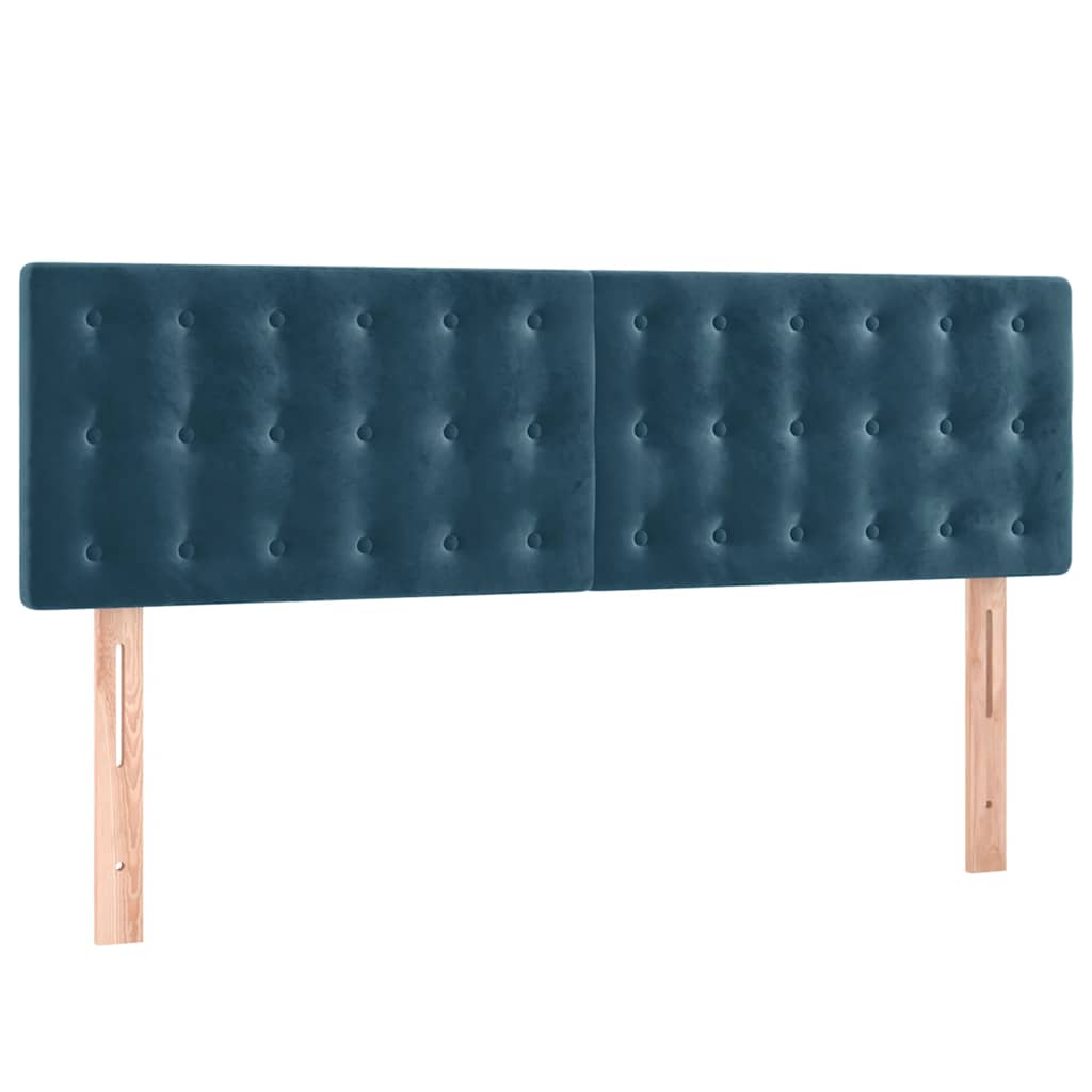 Krevet s oprugama i madracem tamnoplavi 140x200 cm baršunasti