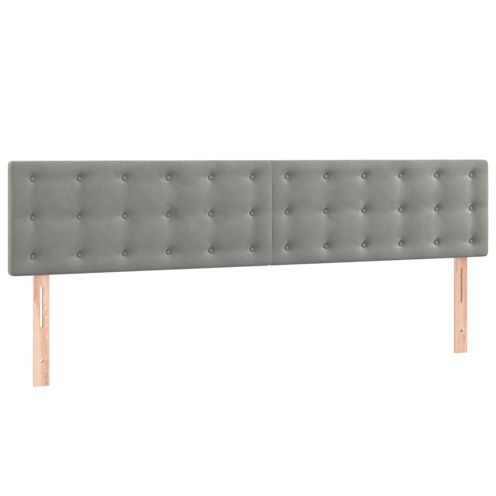 Krevet s oprugama i madracem svjetlosivi 200x200 cm baršunasti