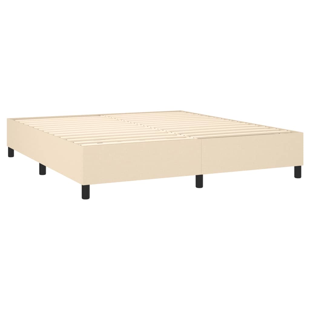 Krevet s oprugama i madracem krem 180x200 cm od tkanine