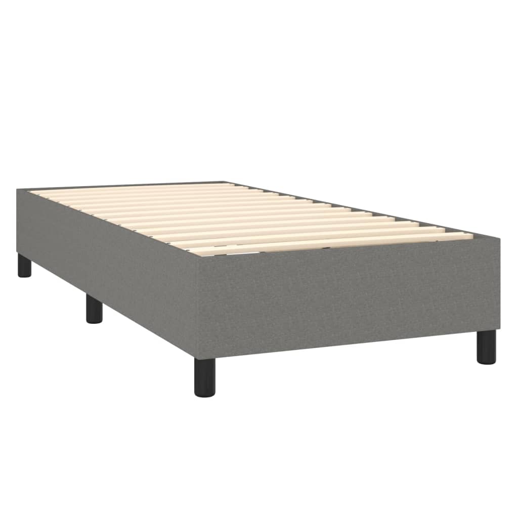 Krevet s oprugama i madracem tamnosivi 90 x 190 cm od tkanine