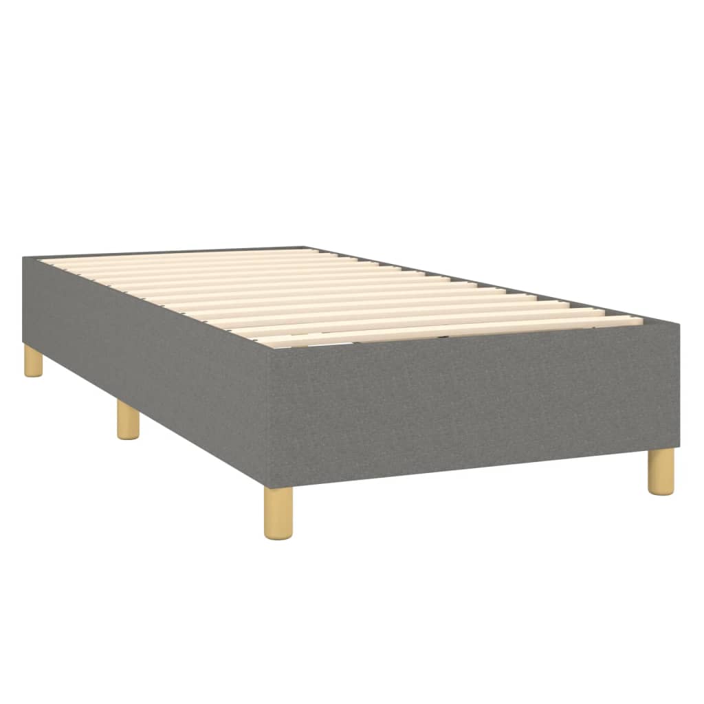 Krevet s oprugama i madracem tamnosivi 90 x 190 cm od tkanine