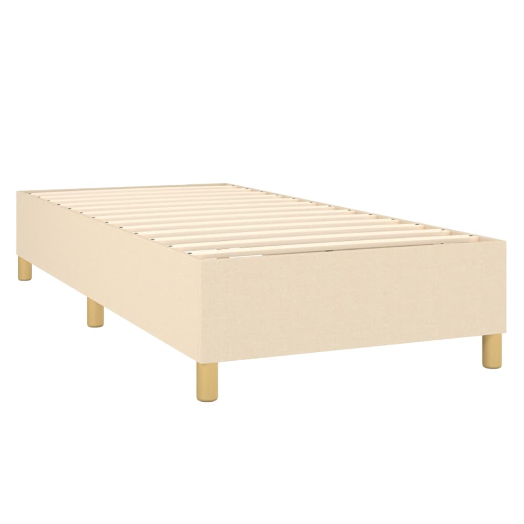 Krevet s oprugama i madracem krem 100 x 200 cm od tkanine