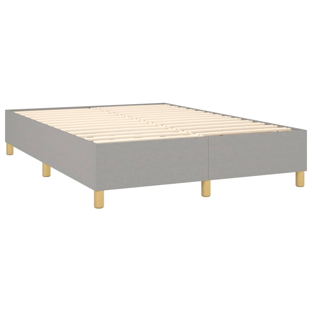 Krevet box spring s madracem svjetlosivi 140x200 cm od tkanine