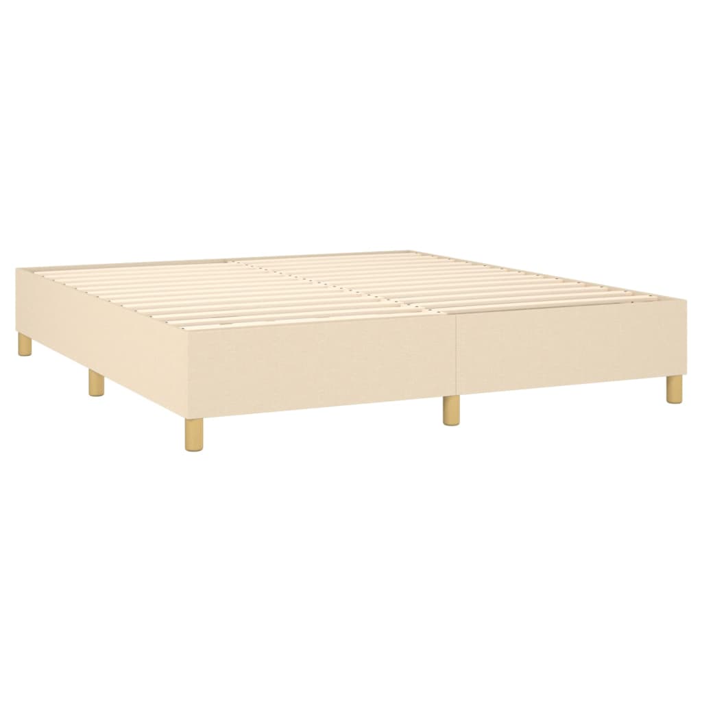 Krevet s oprugama i madracem krem 180x200 cm od tkanine