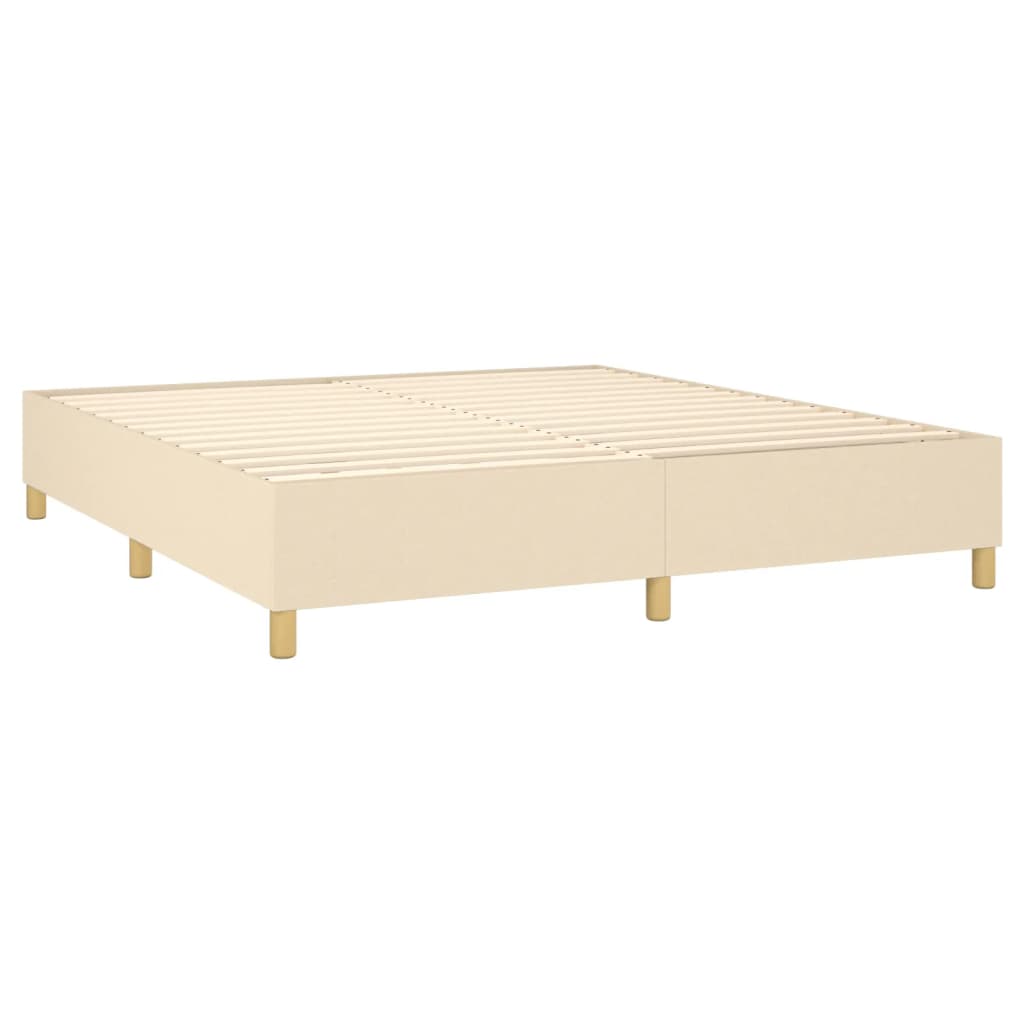 Krevet s oprugama i madracem krem 160x200 cm od tkanine