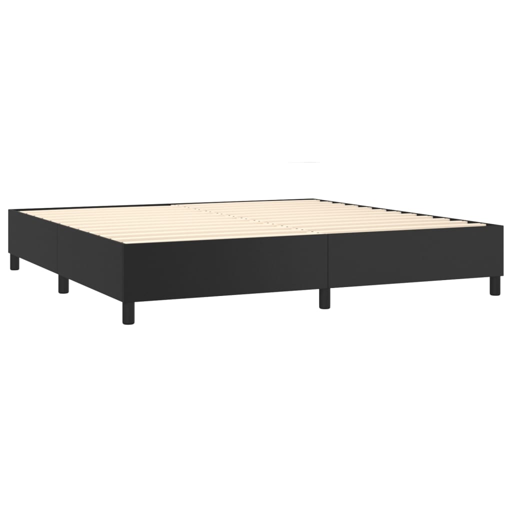 Krevet s oprugama i madracem crni 200x200 cm od umjetne kože