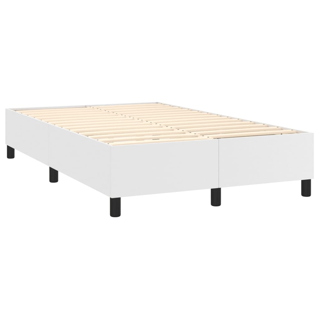 Krevet s oprugama i madracem bijeli 120x200 cm od umjetne kože