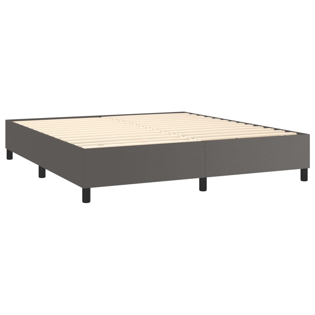 Krevet s oprugama i madracem sivi 160x200 cm od umjetne kože