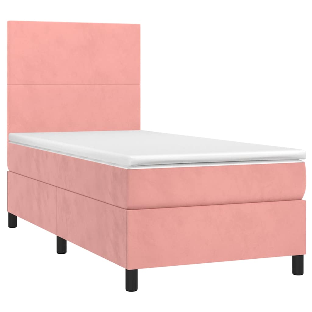 Box spring krevet s madracem ružičasti 80 x 200 cm baršunasti