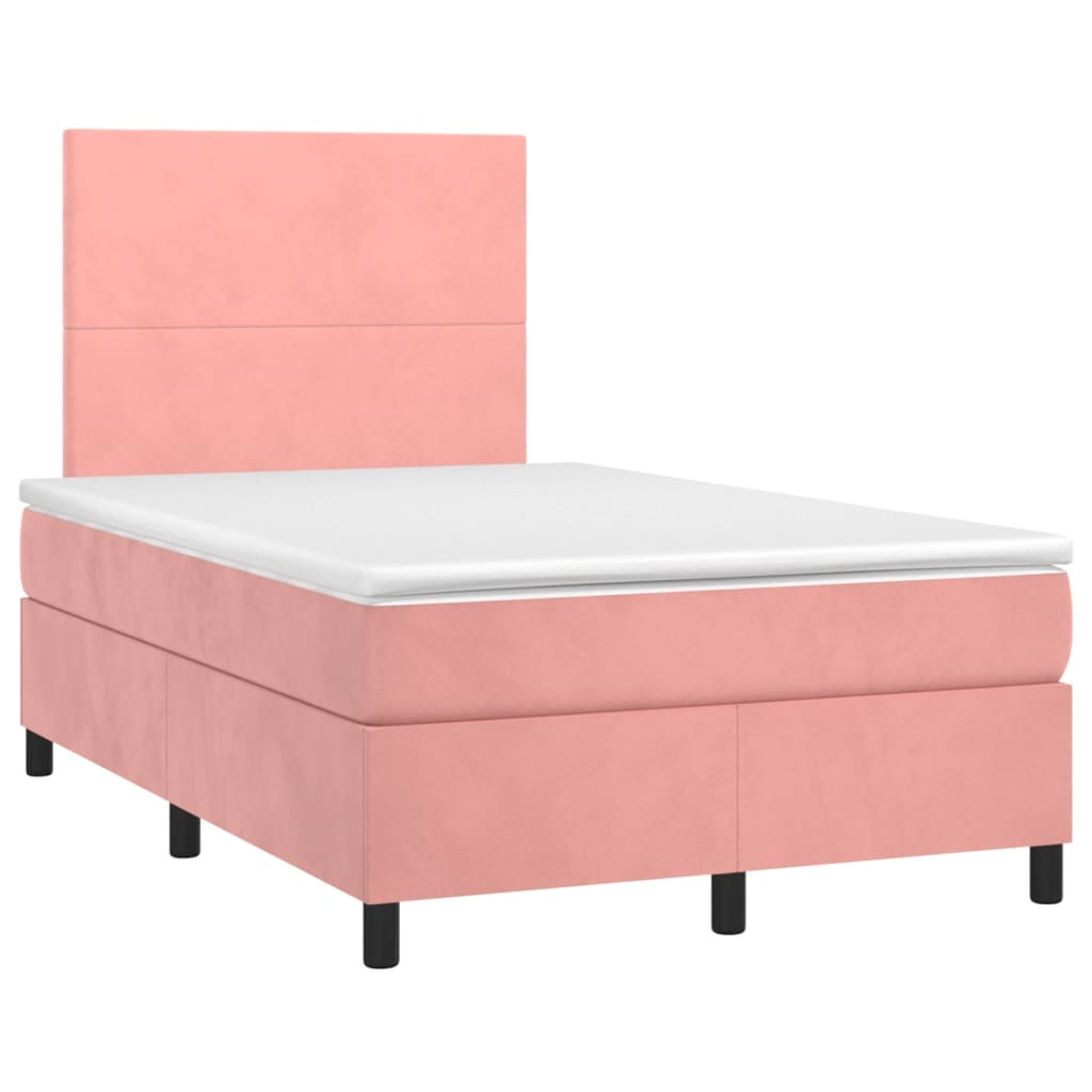 Box spring krevet s madracem ružičasti 120 x 200 cm baršunasti