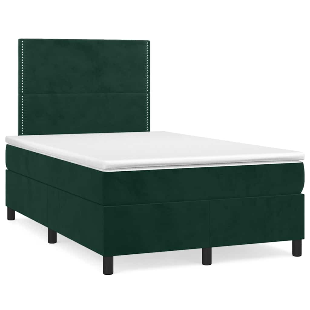 Box spring krevet s madracem tamnozeleni 120x200 cm baršunasti
