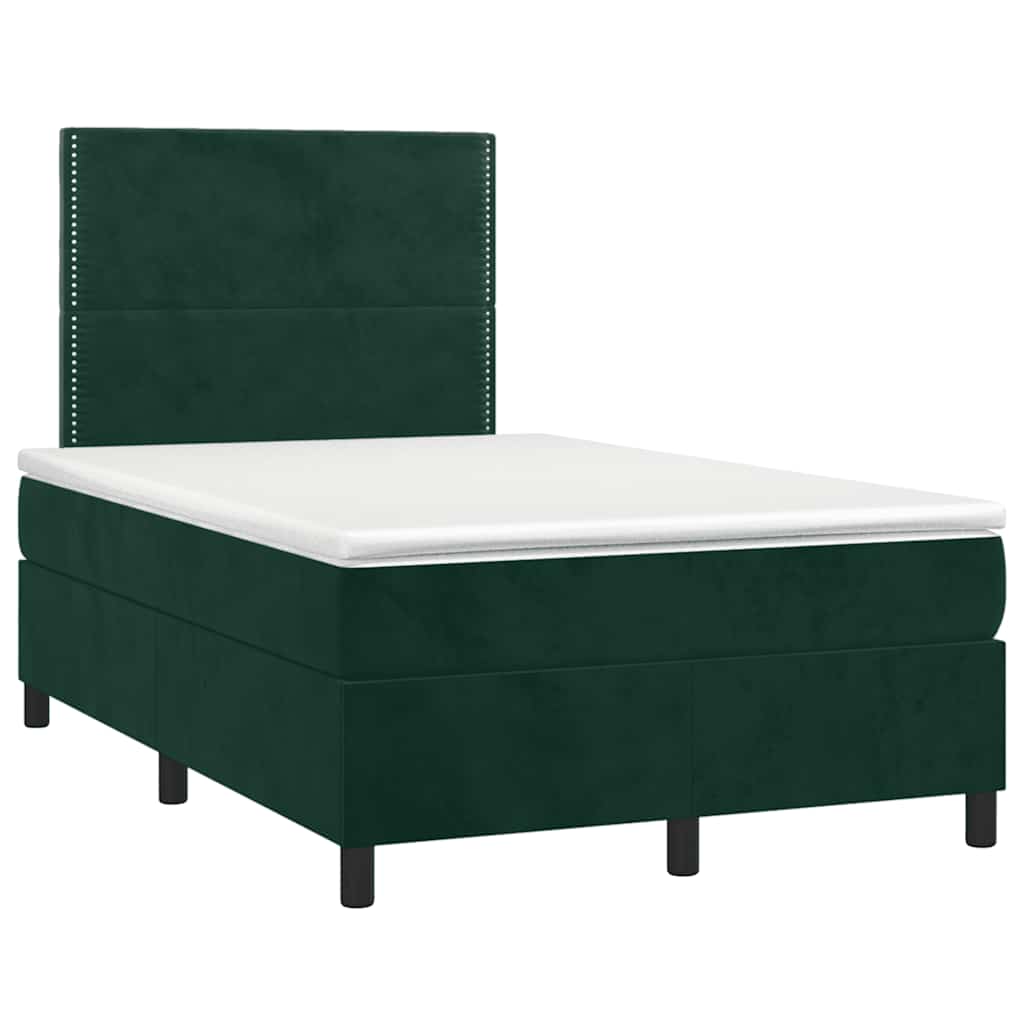 Box spring krevet s madracem tamnozeleni 120x200 cm baršunasti