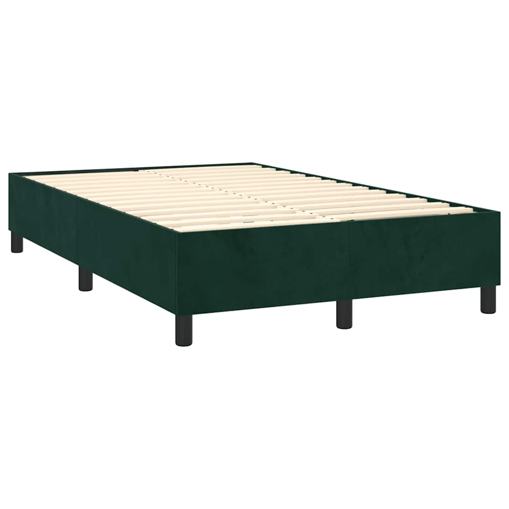 Box spring krevet s madracem tamnozeleni 120x200 cm baršunasti