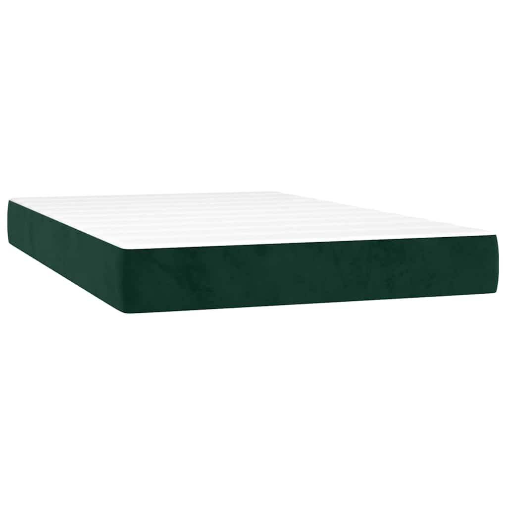 Box spring krevet s madracem tamnozeleni 120x200 cm baršunasti