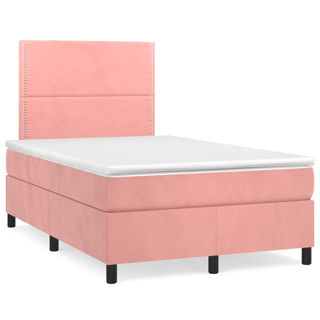 Box spring krevet s madracem ružičasti 120 x 200 cm baršunasti