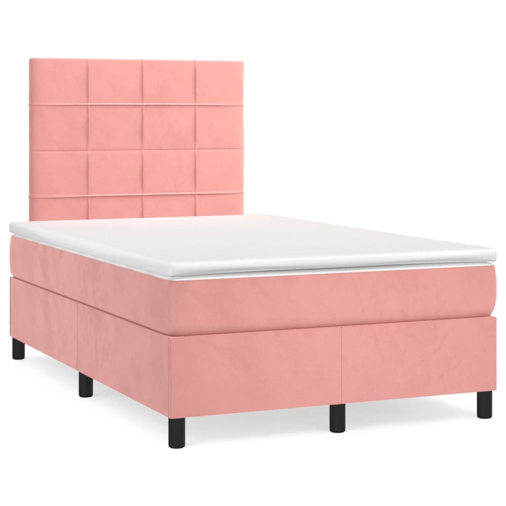 Box spring krevet s madracem ružičasti 120 x 200 cm baršunasti