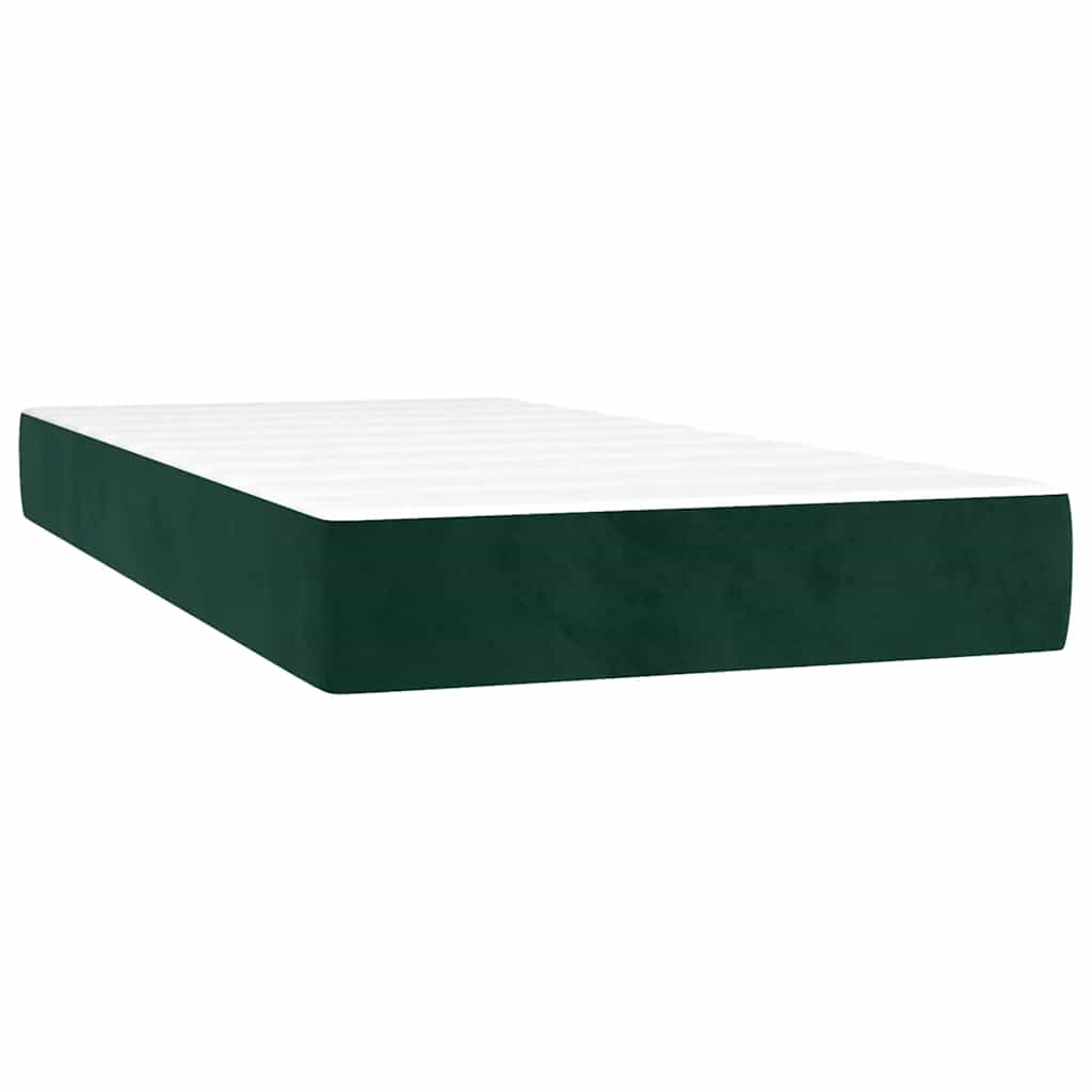 Krevet s oprugama i madracem tamnozeleni 200x200 cm baršunasti