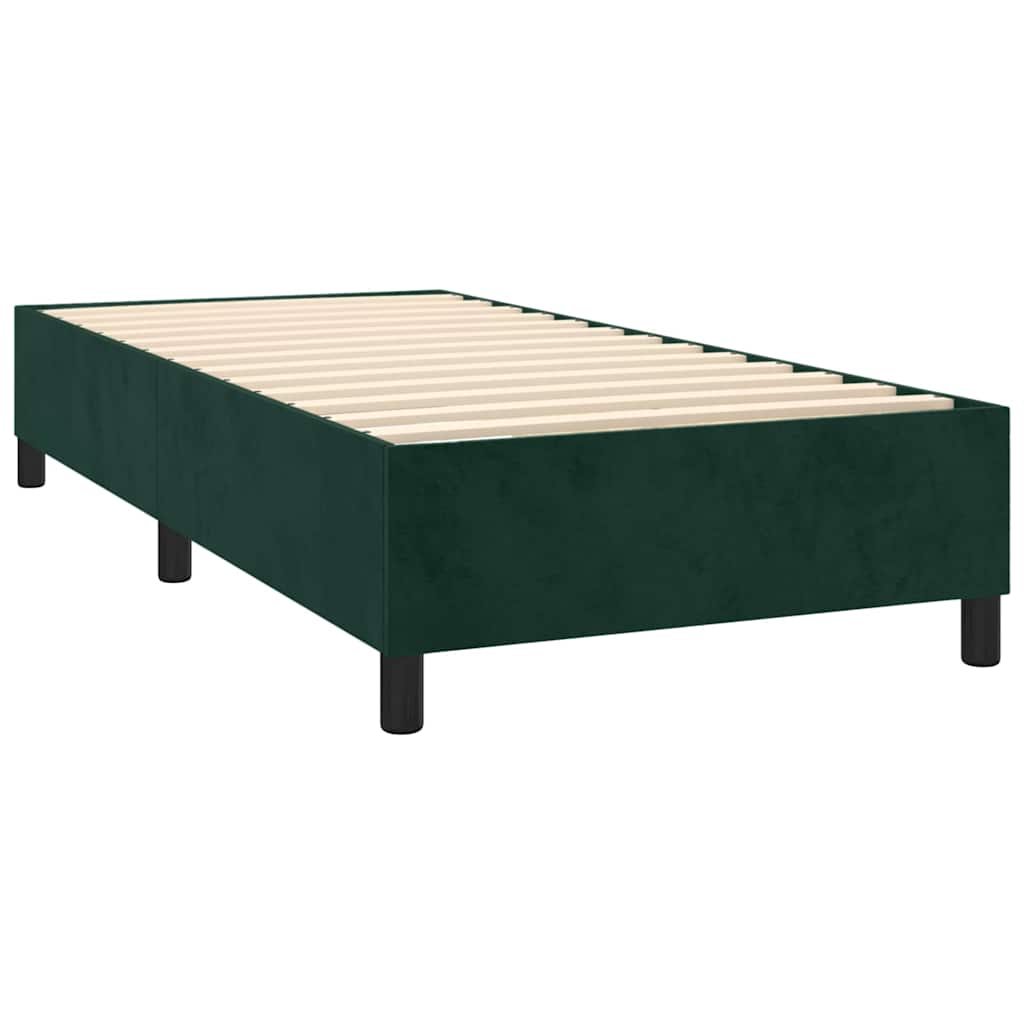 Box spring krevet s madracem tamnozeleni 90x190 cm baršunasti