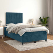 Box spring krevet s madracem tamnoplavi 120 x 200 cm baršunasti